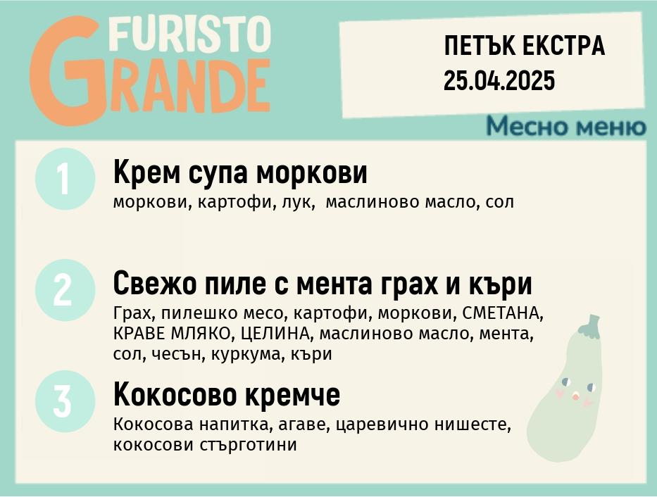 Меню 25.04 Екстра месно 300гр.