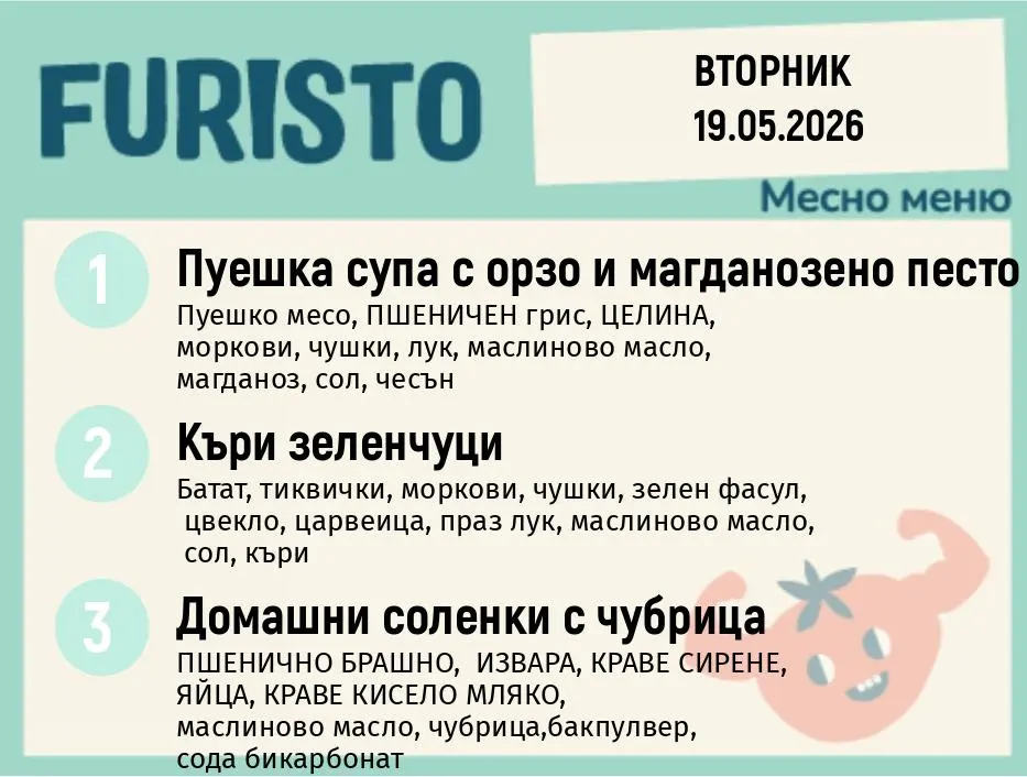 Меню 19.05 месно 200гр.