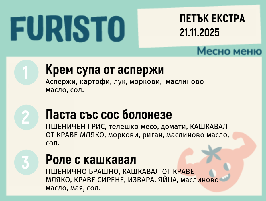 Меню 21.11 Екстра месно 200гр.