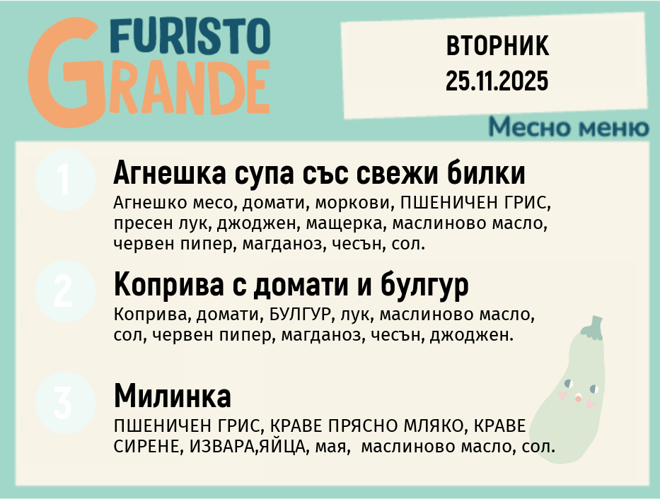 Меню 25.11 месно 300гр. 