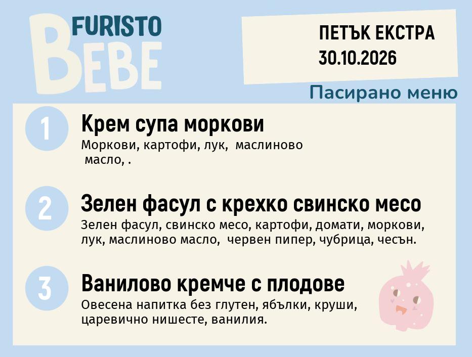 Меню 30.10 Екстра Bebe 200гр.