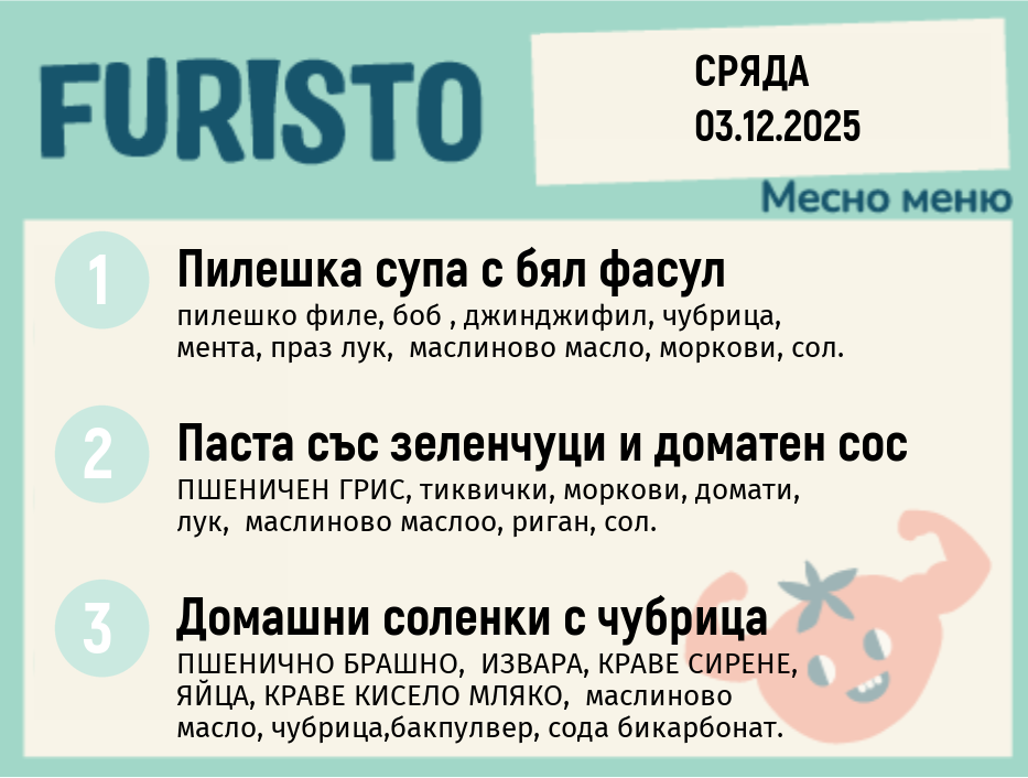 Меню 03.12 месно 200гр. 