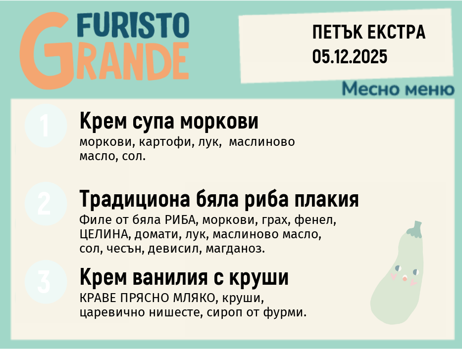 Меню 05.12 Екстра месно  300гр.