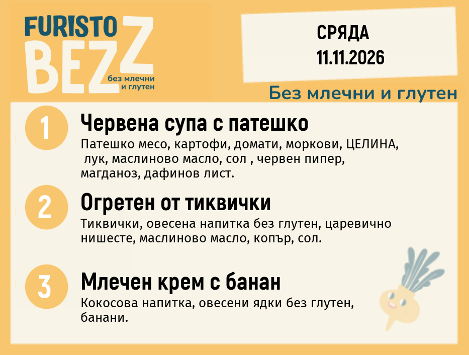 Меню без млечни и глутен 11.11 200гр.