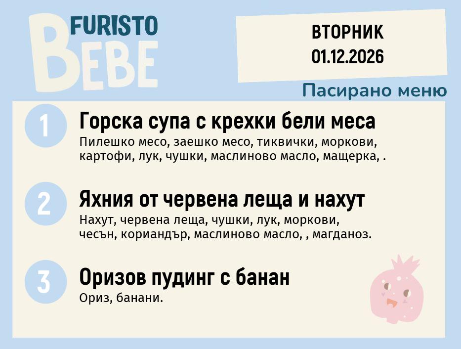 Меню 01.12 Bebe 200гр.