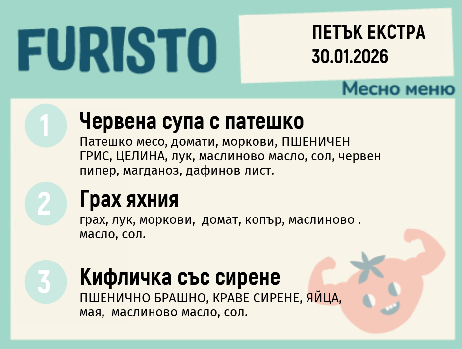 Меню 30.01 Екстра месно 200гр.