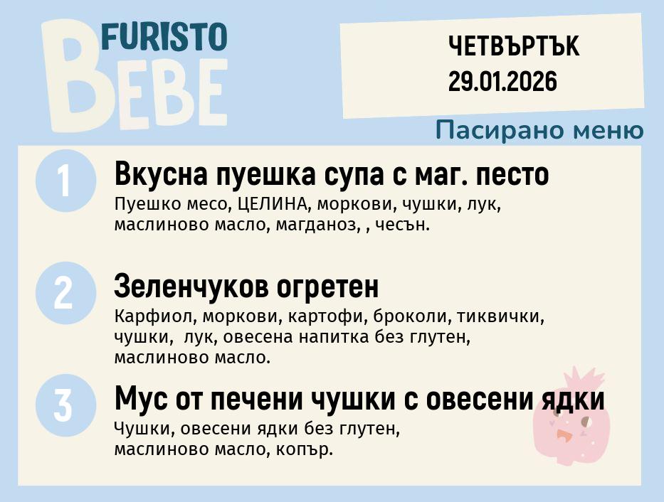 Меню 29.01 Bebe 200гр.