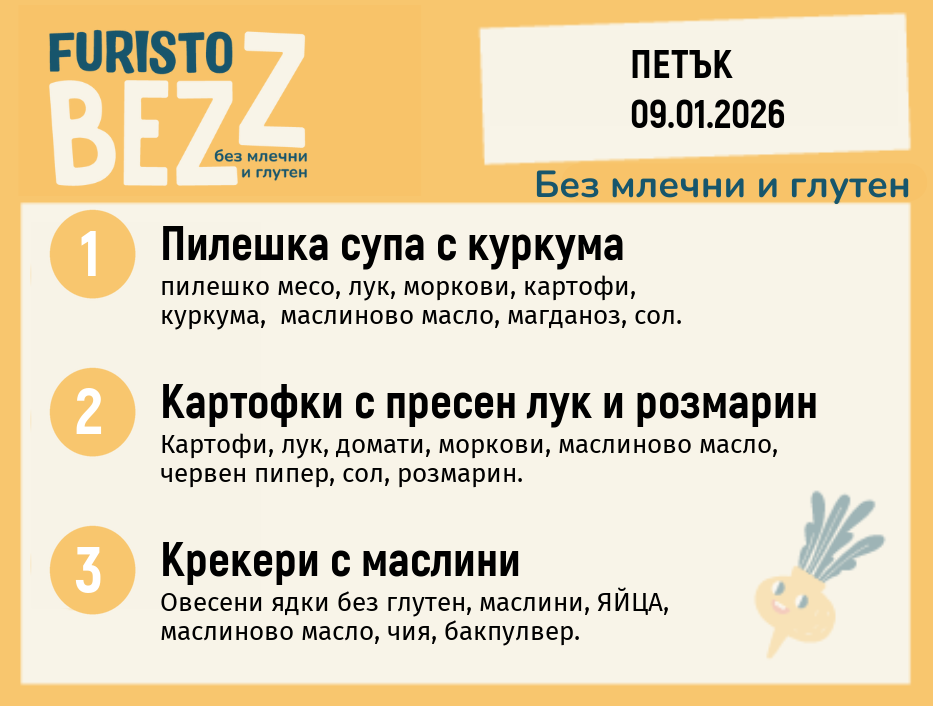 Меню без млечни и глутен 09.01  200гр.