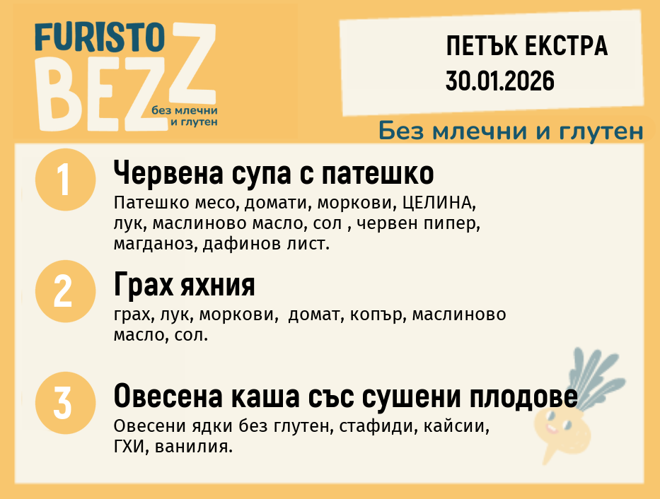 Меню без млечни и глутен Екстра 30.01 200гр. 