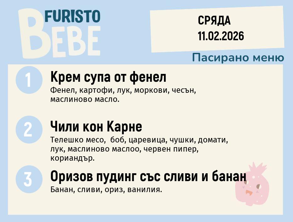 Меню 11.02 Bebe 200гр.