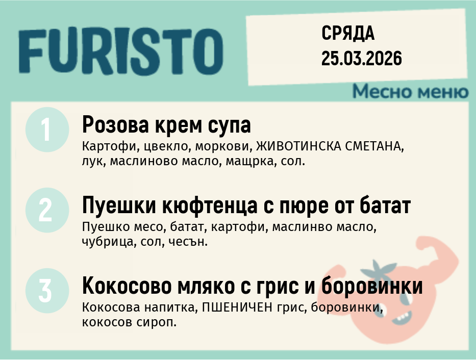 Меню 25.03 месно 200гр. 