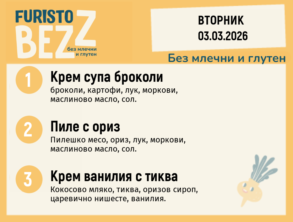 Меню без млечни и глутен 03.03  200гр.