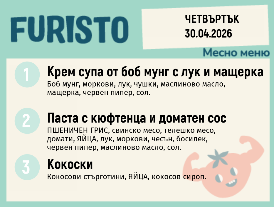 Меню 30.04 месно 200гр.