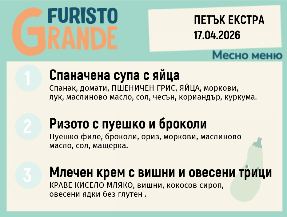 Меню 17.04 Екстра месно 300гр.