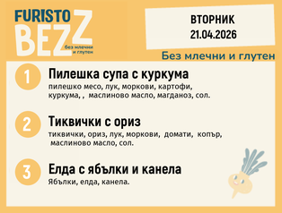 Меню без млечни и глутен 21.04 200гр. 