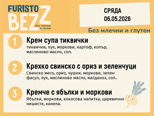 [DY.04.26.10031] Меню без млечни и глутен 06.05 200гр. 
