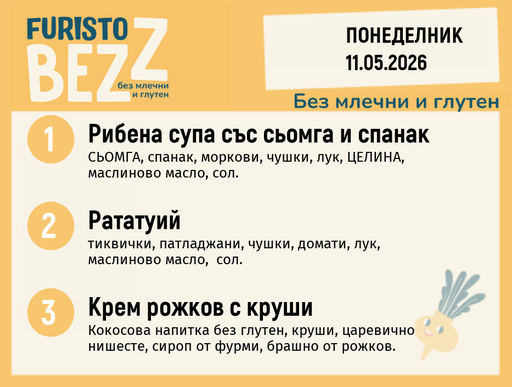 [DY.04.26.10035] Меню без млечни и глутен 11.05 200гр.