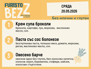 Меню без млечни и глутен 20.05 200гр. 