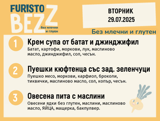Меню без млечни и глутен  29.07 200гр. 