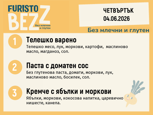 [DY.05.26.10636] Меню без млечни и глутен 04.06 200гр. 