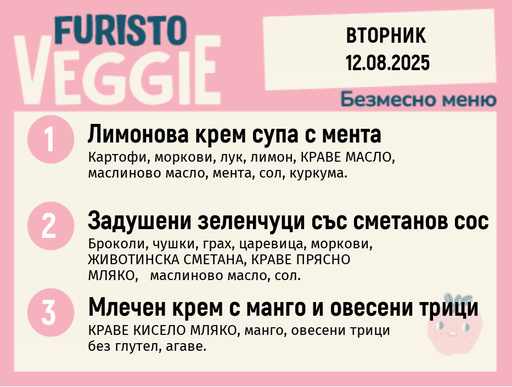 [DY.07.25.5950] Меню 12.08 безмесно 200гр.