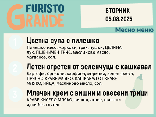[DY.07.25.6033] Меню 05.08 месно 300гр.