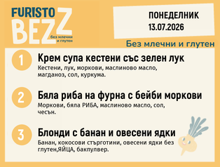 Меню без млечни и глутен 13.07 200гр.