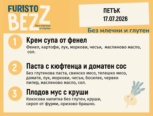 Меню без млечни и глутен 17.07 200гр.