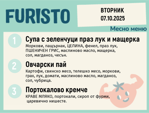 [DY.09.25.6702] Меню 07.10 месно 200гр.
