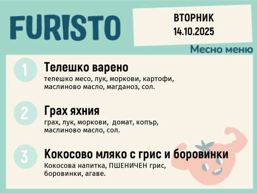 [DY.09.25.6714] Меню 14.10 месно 200гр.