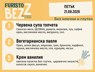 Меню без млечни и глутен 21.08 200гр.