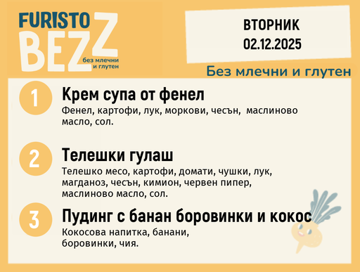 [DY.11.25.7896] Меню без млечни и глутен 02.12 200гр. 