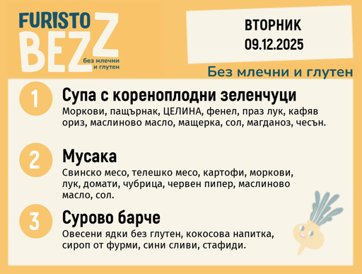 [DY.11.25.7902] Меню без млечни и глутен 09.12 200гр. 