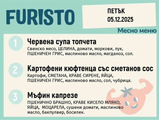 [DY.11.25.7763] Меню 05.12 месно 200гр.