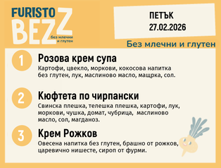 Меню без млечни и глутен 27.02 200гр.