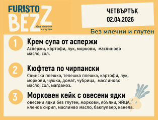 Меню без млечни и глутен 02.04 200гр.