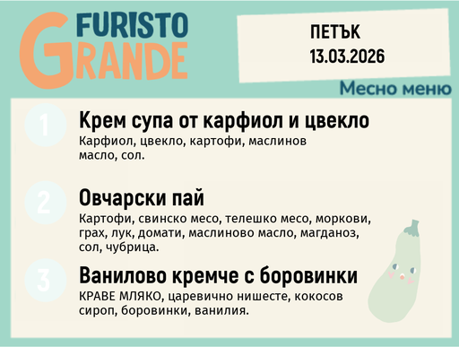 [DY.02.26.9156] Меню 13.03 месно 300гр.