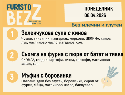 [DY.03.26.9801] Меню без млечни и глутен 06.04 200гр.